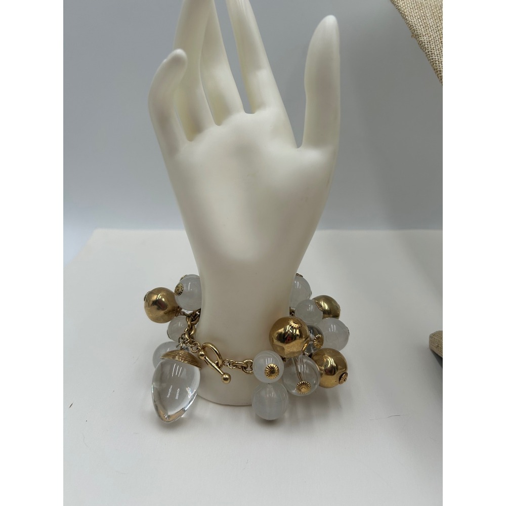 Geoffrey Beene Upcycled Silk Tie Masquerade Mask Necklace & Bracelet Set Gold - Picture 11 of 11